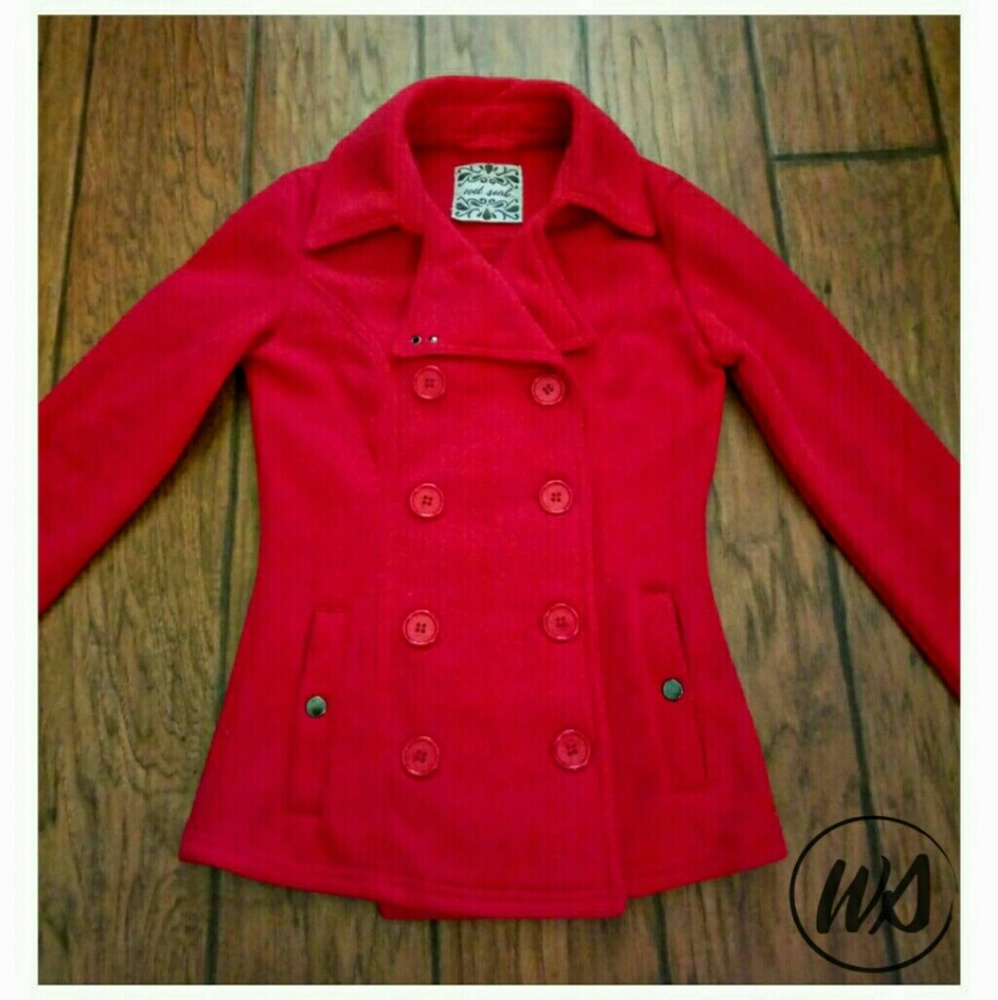 "WET SEAL" Size Small Red Pea Coat